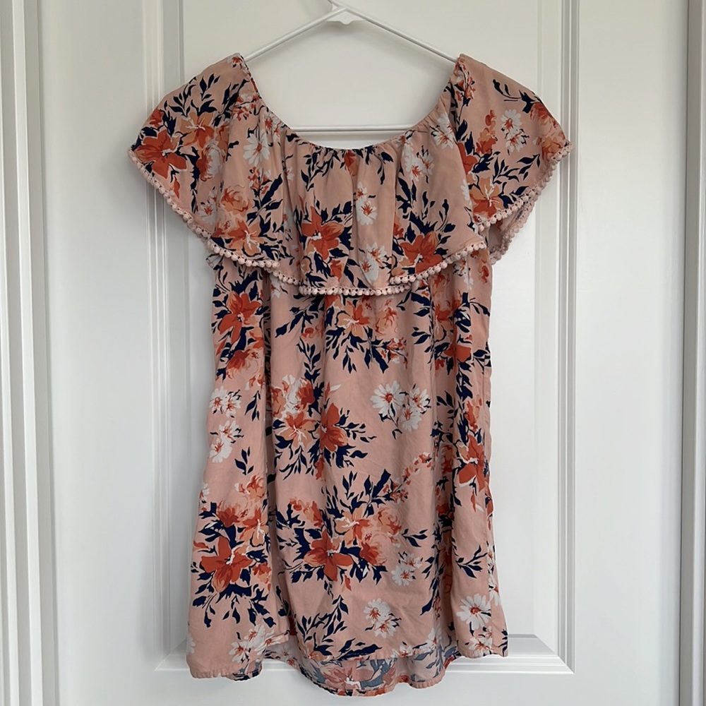 Faded Glory‎ Floral Off Shoulder Blouse Size M(8-10) - Picture 6 of 6